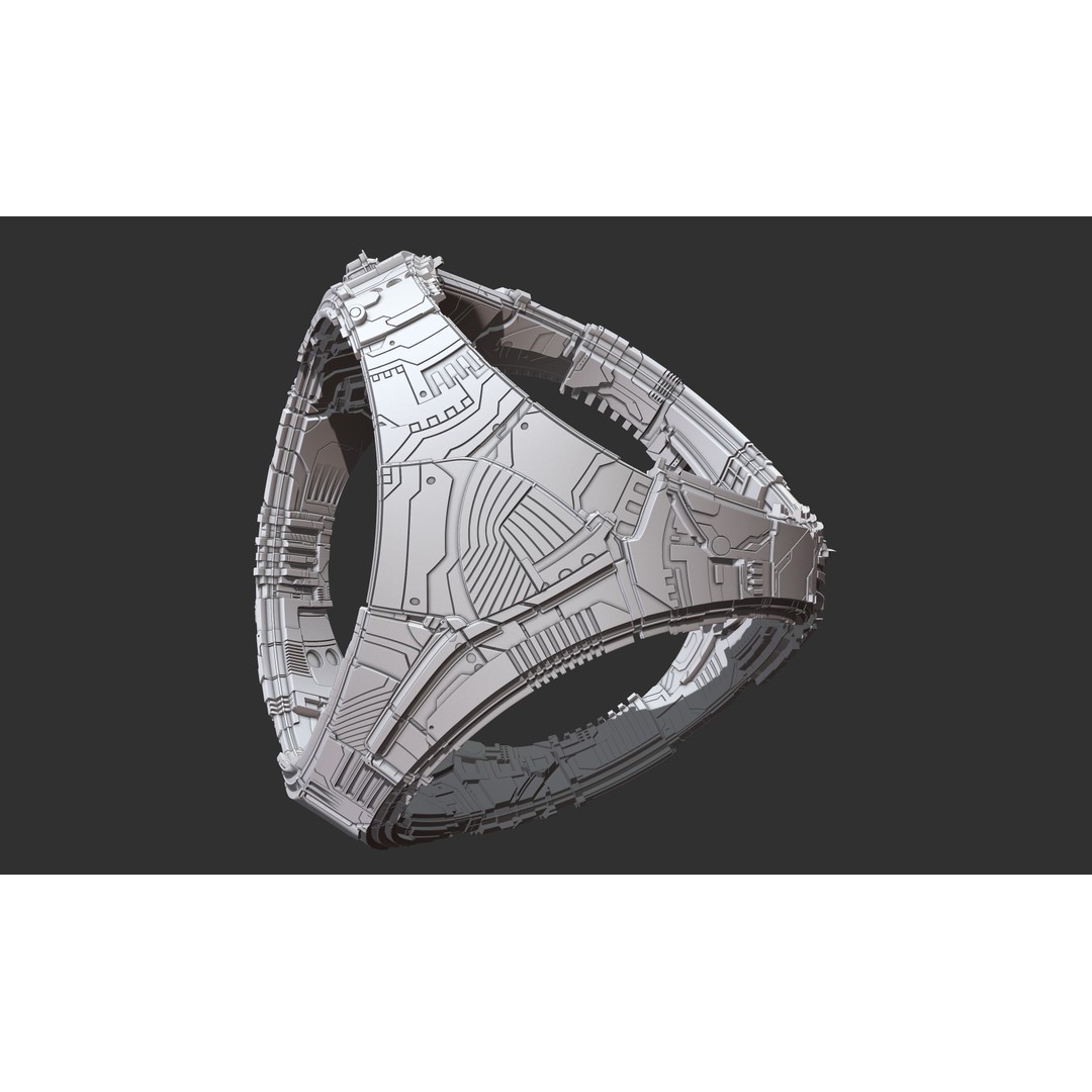 Spaceship 3D Model – Sci-Fi Style Game Asset, FBX, PBR - View 22
