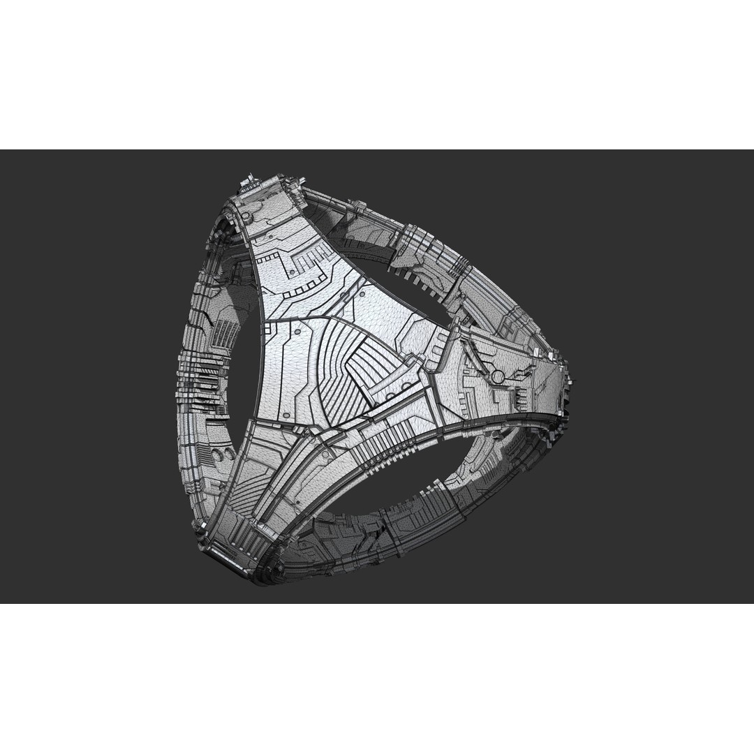 Spaceship 3D Model – Sci-Fi Style Game Asset, FBX, PBR - View 23