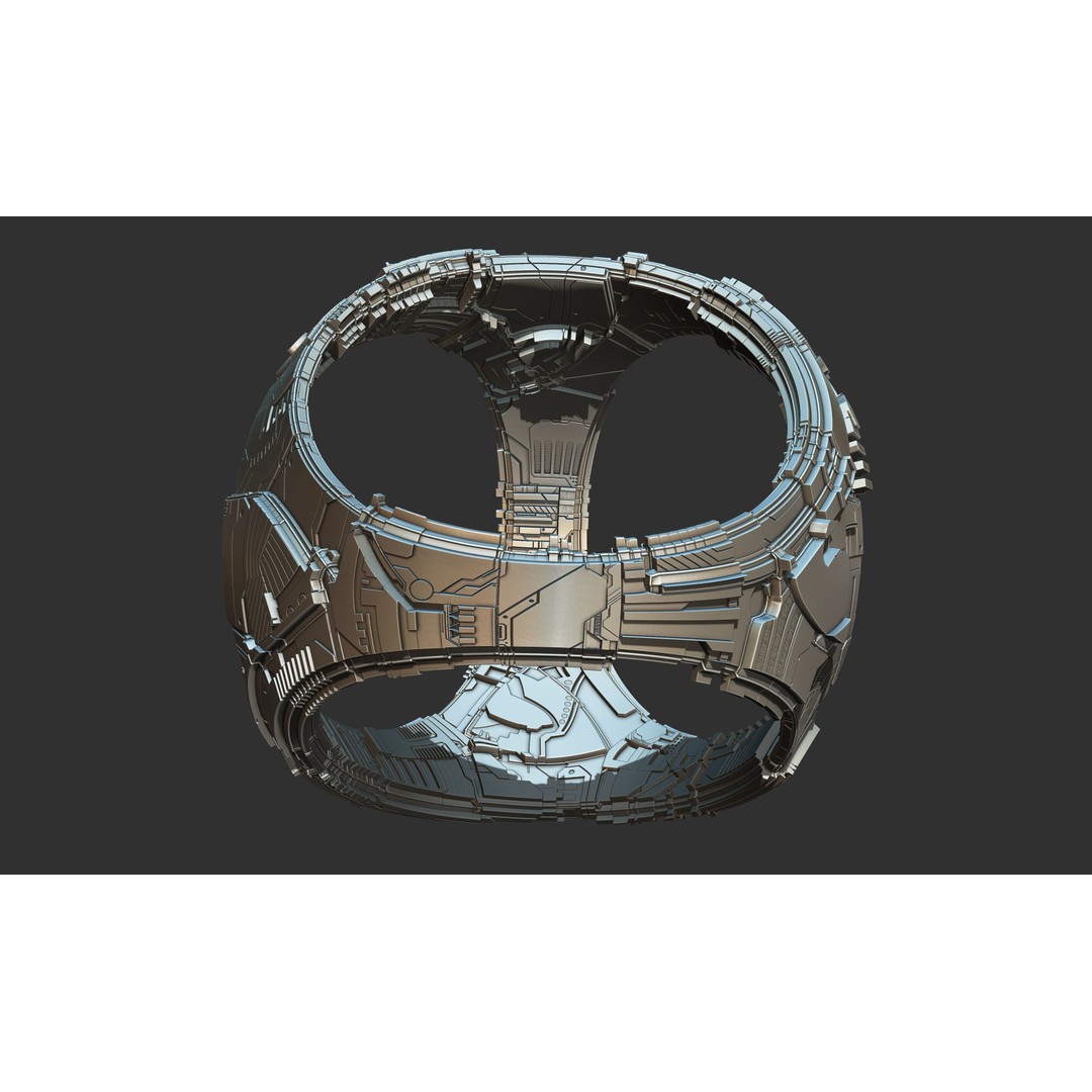 Spaceship 3D Model – Sci-Fi Style Game Asset, FBX, PBR - View 24