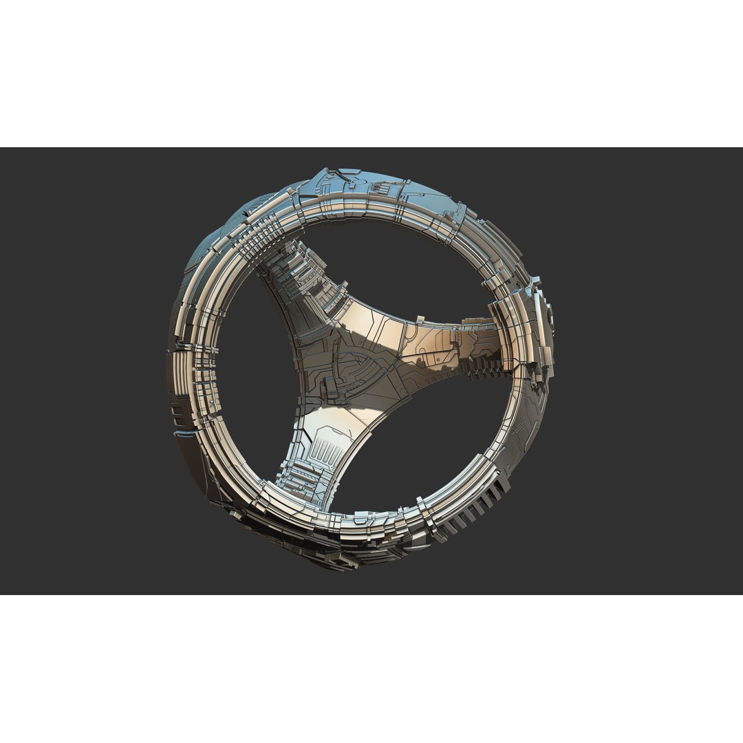 Spaceship 3D Model – Sci-Fi Style Game Asset, FBX, PBR - View 3