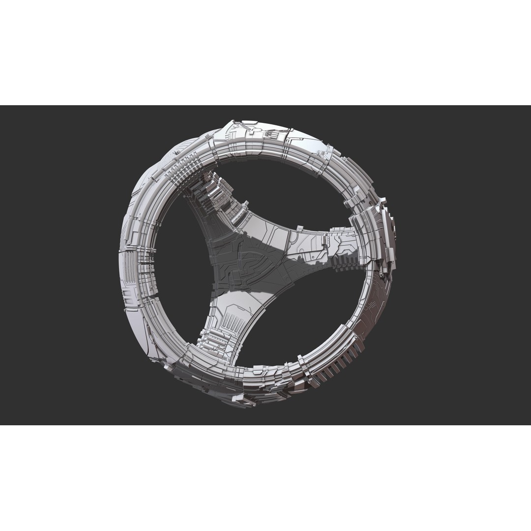 Spaceship 3D Model – Sci-Fi Style Game Asset, FBX, PBR - View 4