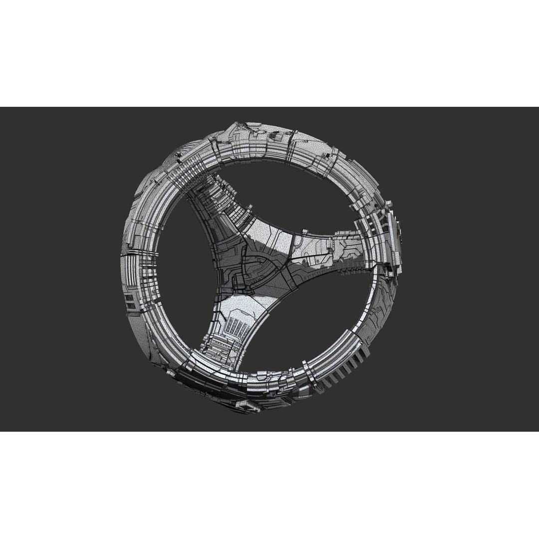 Spaceship 3D Model – Sci-Fi Style Game Asset, FBX, PBR - View 5
