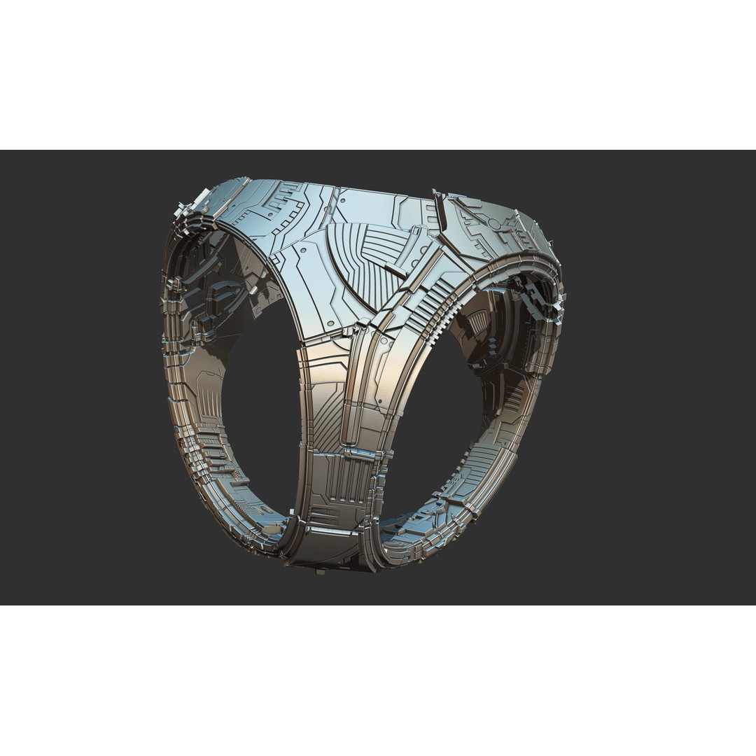 Spaceship 3D Model – Sci-Fi Style Game Asset, FBX, PBR - View 6