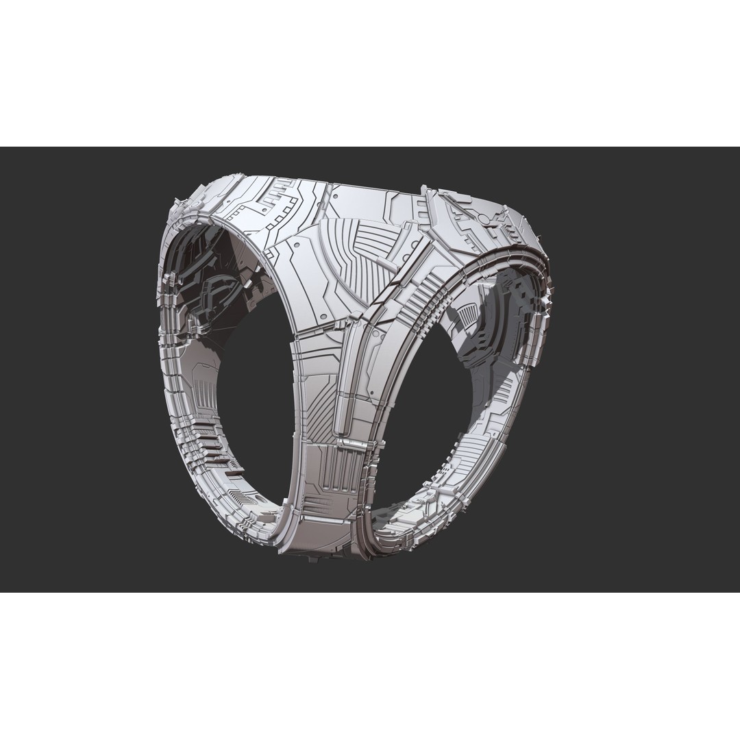 Spaceship 3D Model – Sci-Fi Style Game Asset, FBX, PBR - View 7