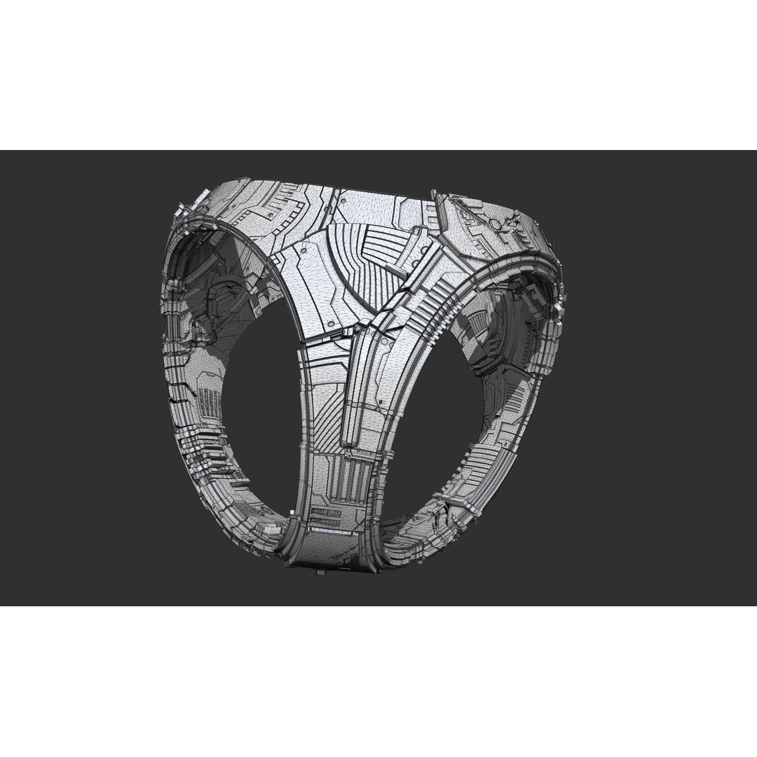 Spaceship 3D Model – Sci-Fi Style Game Asset, FBX, PBR - View 8