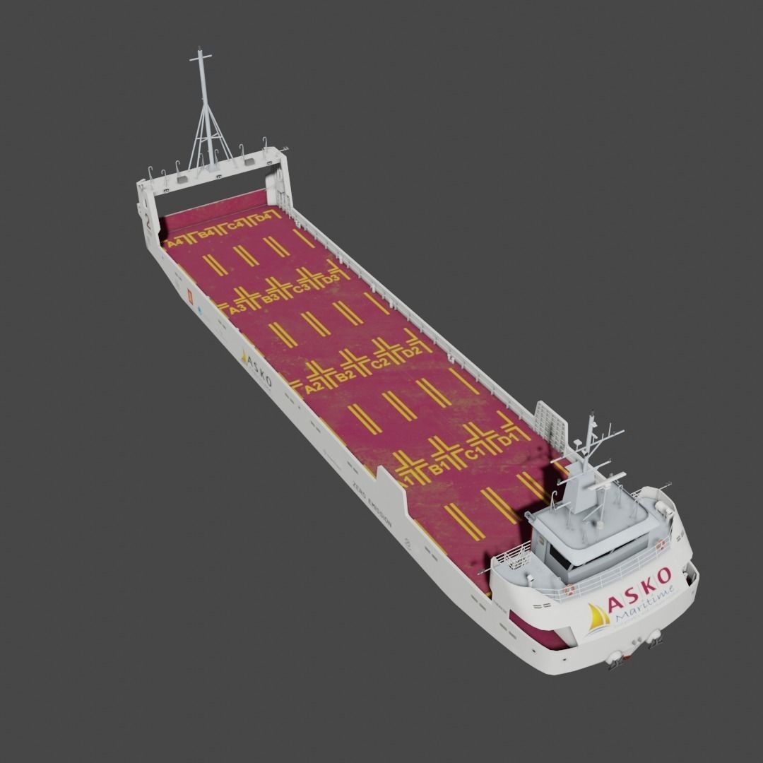 Autonomous Electric Vessels - Low-Poly 3D Model - View 4