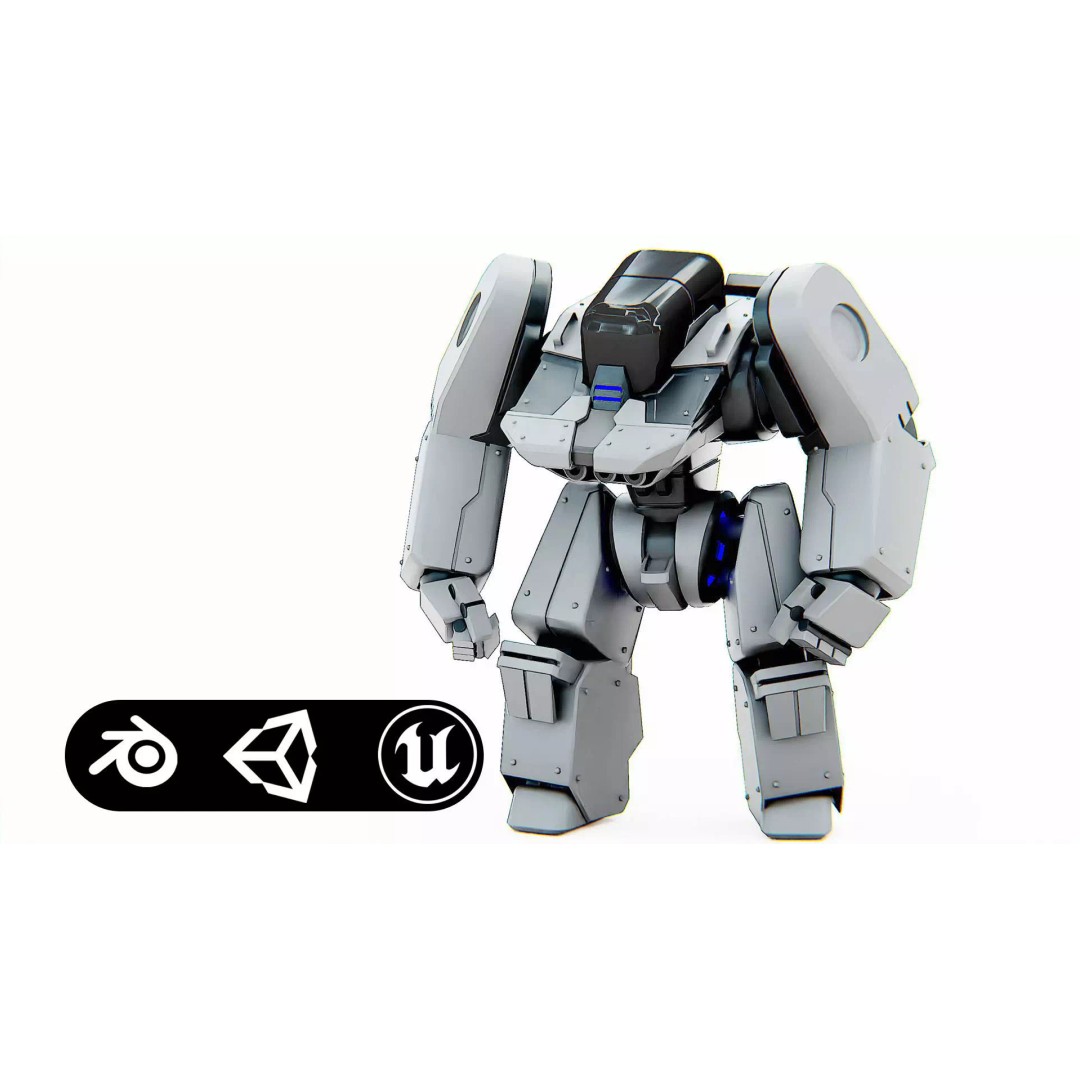 Battle Droid Spyker 3D Model – Rigged Character for Unreal Engine & Unity - View 2