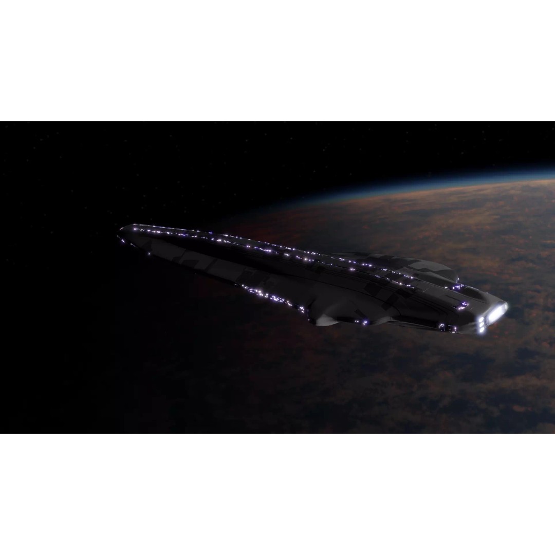 Carrier Spaceship 3D Model – Low Poly Game Ready Asset, FBX - View 2