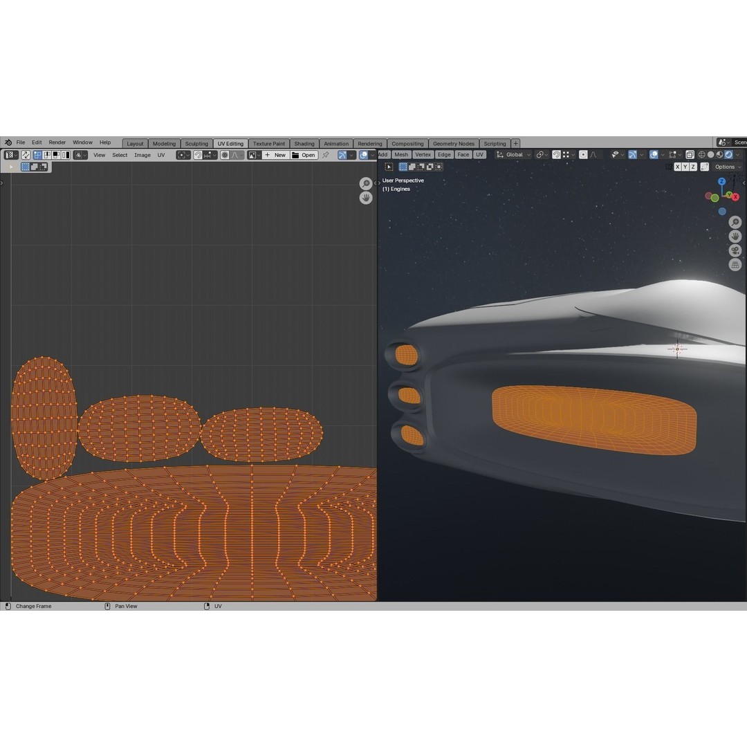 Carrier Spaceship 3D Model – Low Poly Game Ready Asset, FBX - View 38