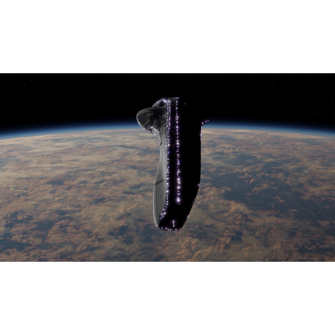 Carrier Spaceship 3D Model – Low Poly Game Ready Asset, FBX - View 4
