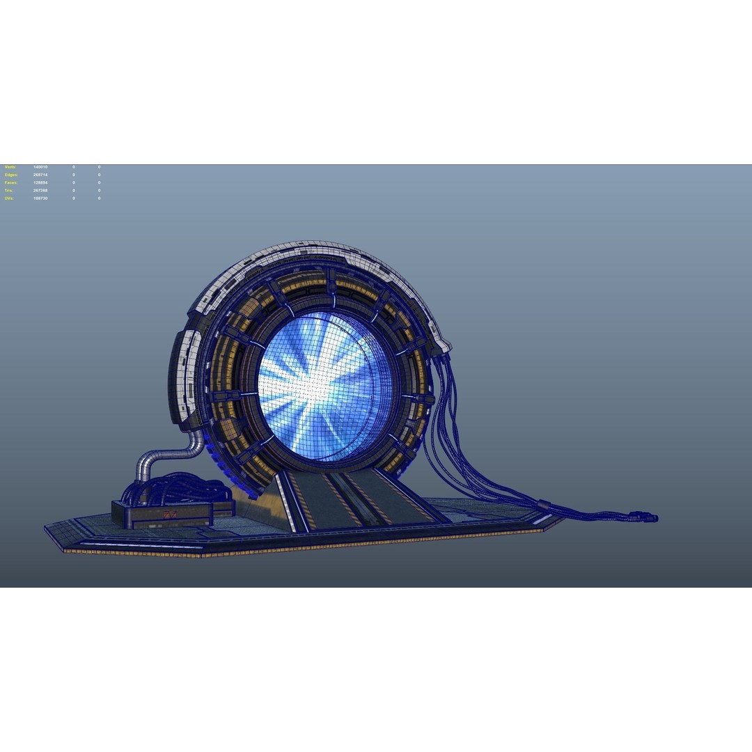 Sci-Fi Portals 3D Model – PBR Textured Time Travel Devices, FBX