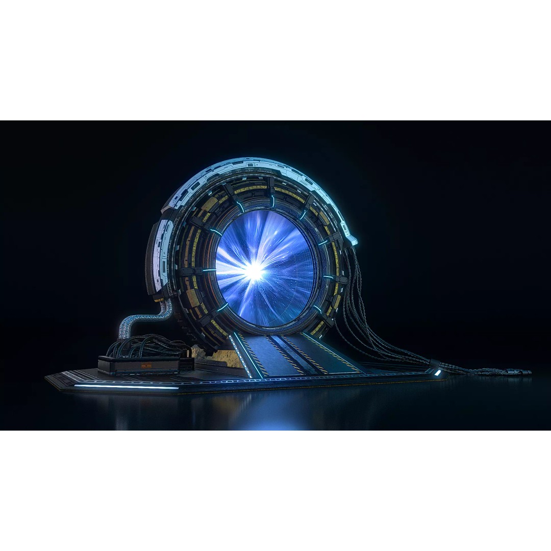 Sci-Fi Portals 3D Model – PBR Textured Time Travel Devices, FBX - View 2