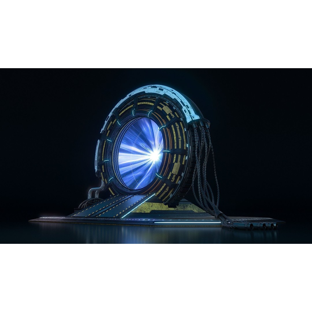 Sci-Fi Portals 3D Model – PBR Textured Time Travel Devices, FBX - View 3