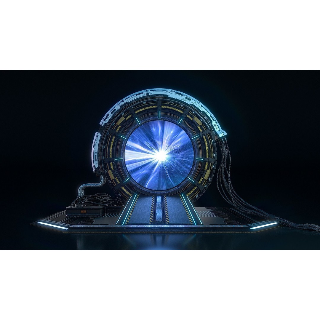 Sci-Fi Portals 3D Model – PBR Textured Time Travel Devices, FBX - View 4