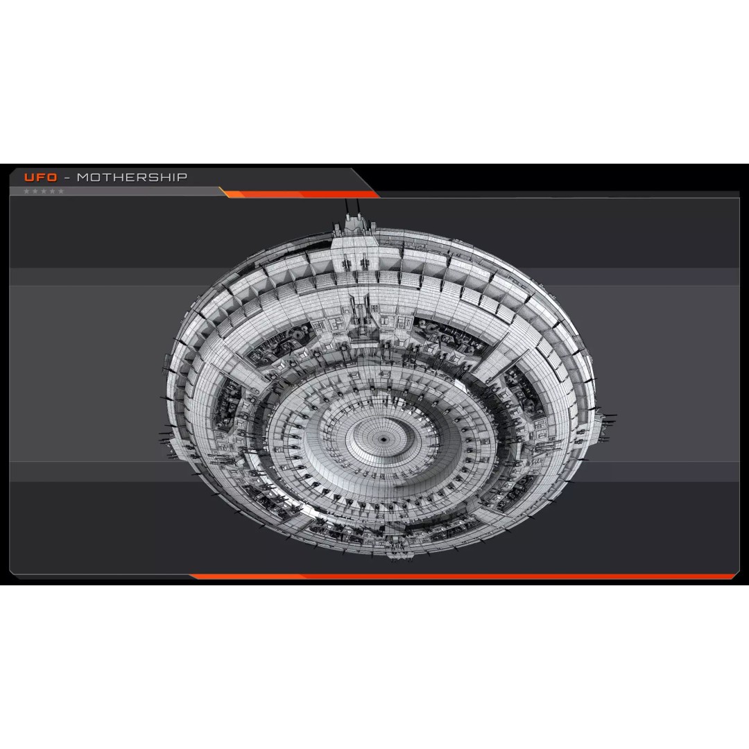 UFO MotherShip 3D Model – Low Poly Sci-Fi Spaceship, FBX, OBJ