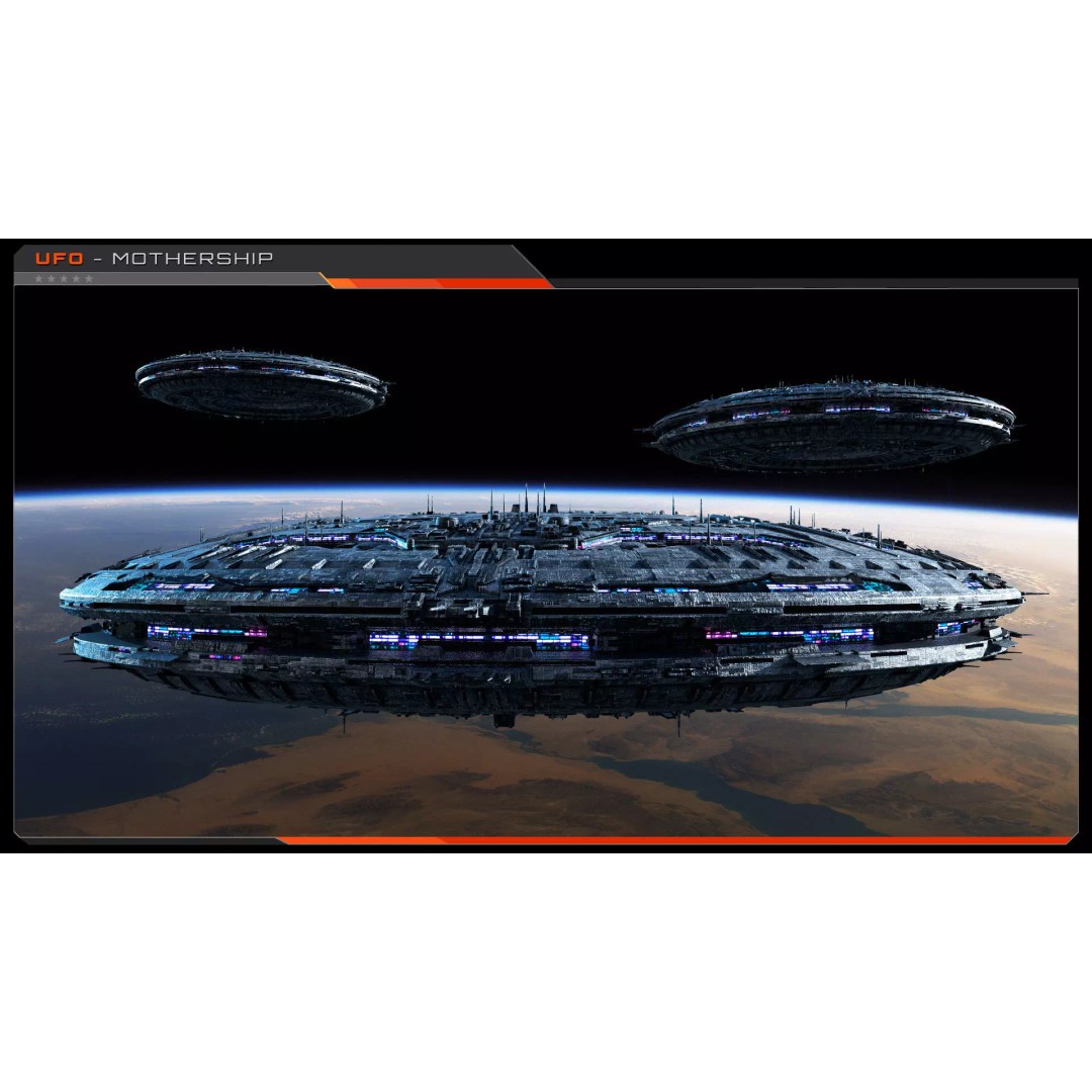 UFO MotherShip 3D Model – Low Poly Sci-Fi Spaceship, FBX, OBJ - View 10