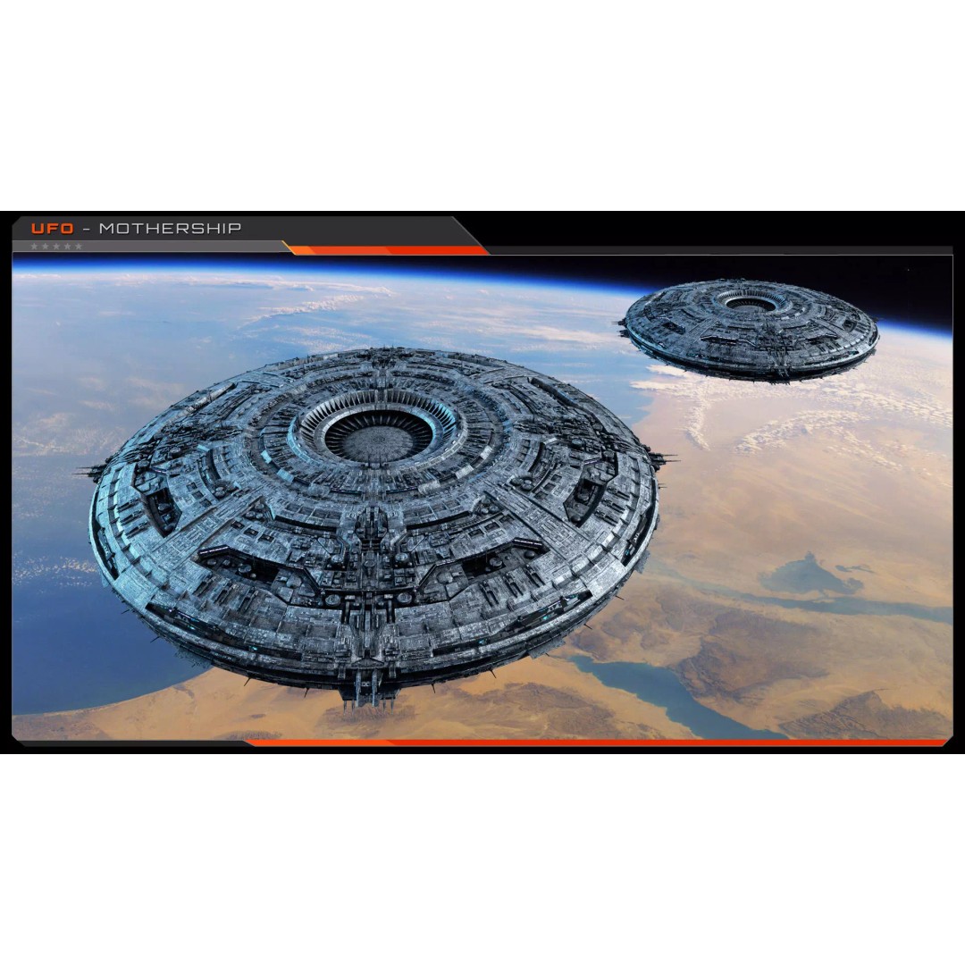 UFO MotherShip 3D Model – Low Poly Sci-Fi Spaceship, FBX, OBJ - View 4