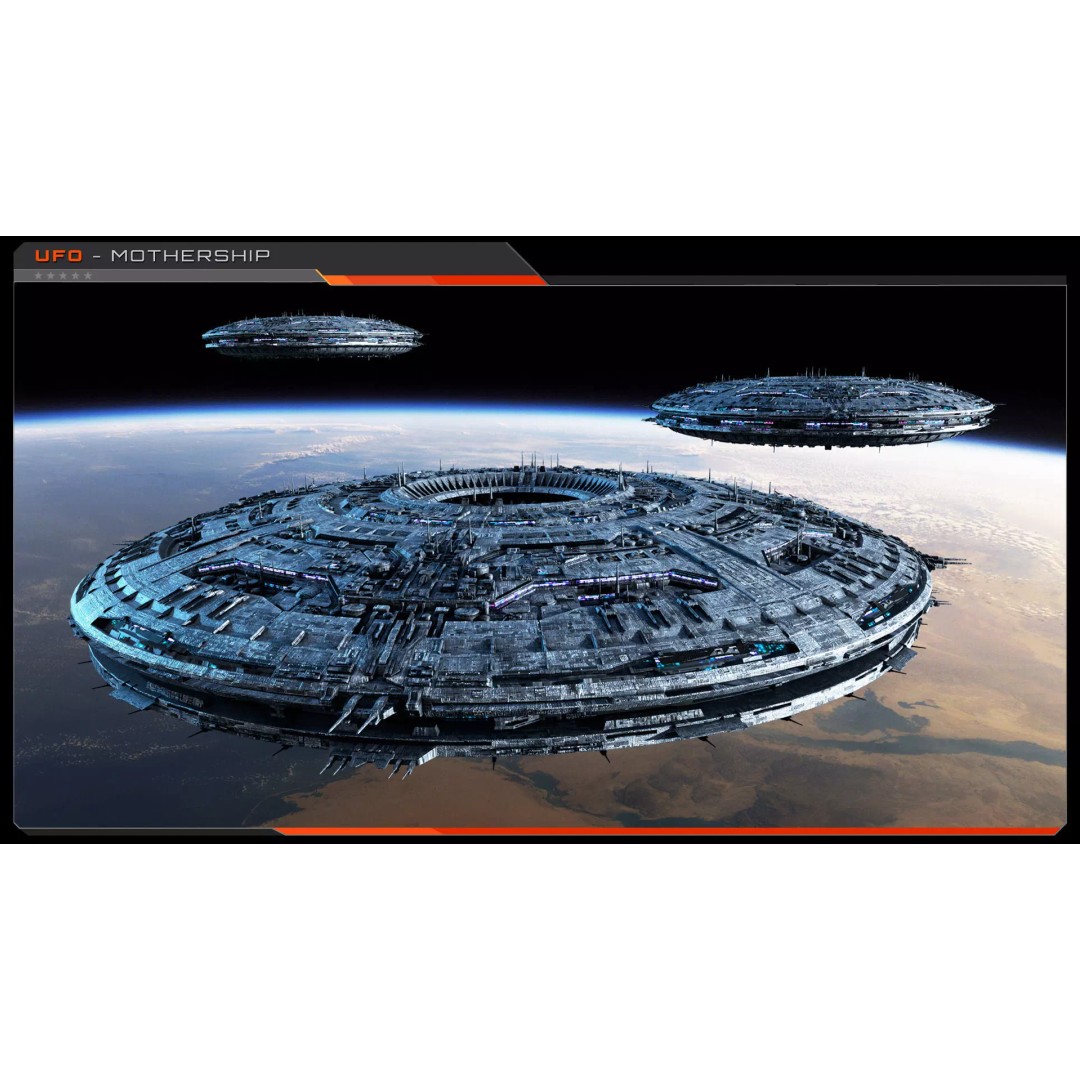 UFO MotherShip 3D Model – Low Poly Sci-Fi Spaceship, FBX, OBJ - View 7
