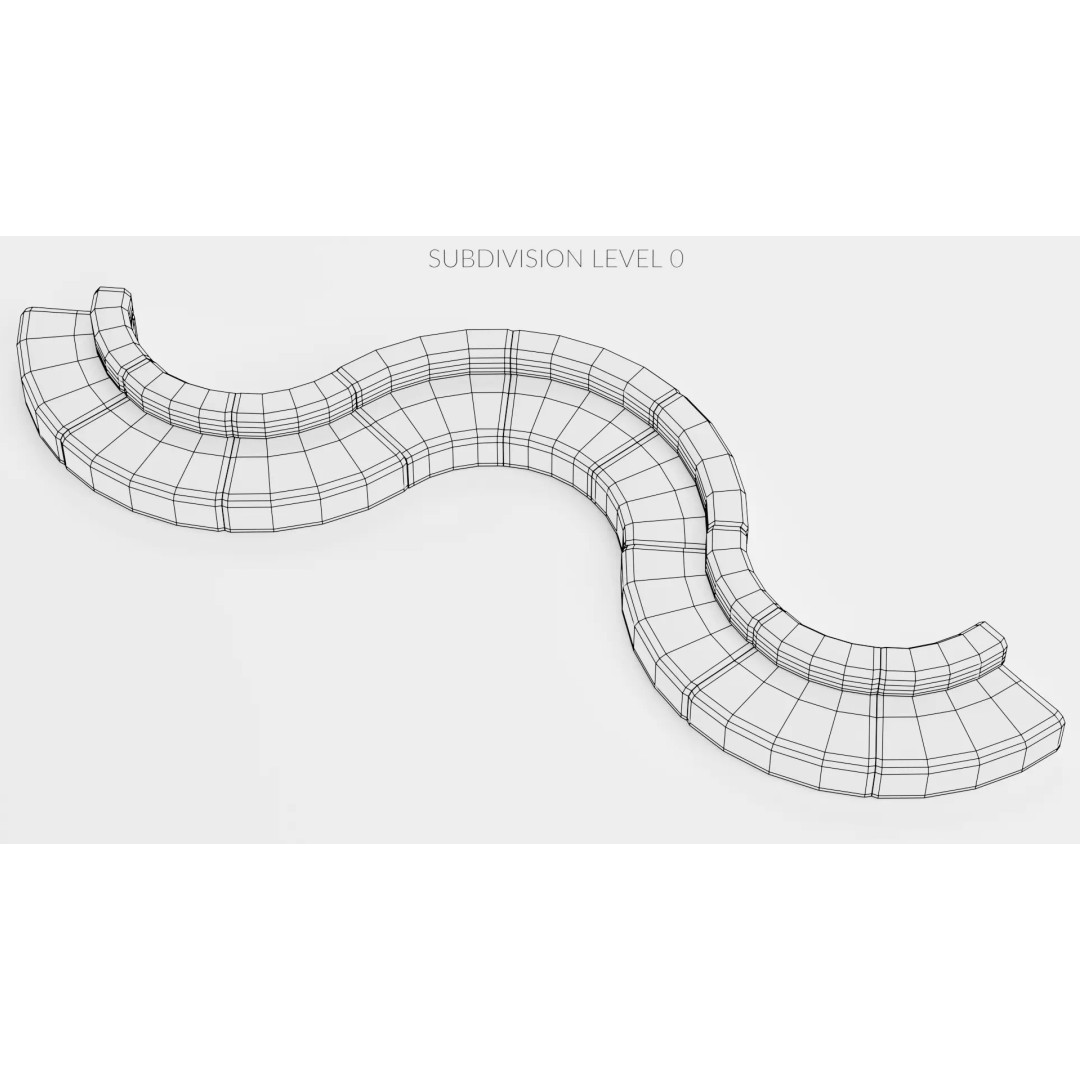 Modular Curved Sofa 3D Model – Low Poly Fabric Design, Blender - View 10