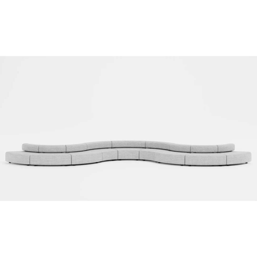 Modular Curved Sofa 3D Model – Low Poly Fabric Design, Blender - View 4