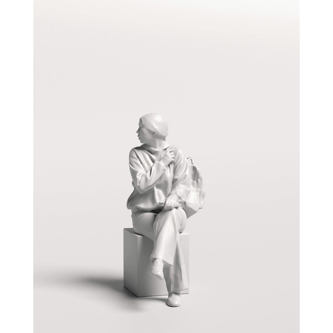 Humano Sitting Young Asian Girl 3D Model – Realistic PBR Character Asset - View 14