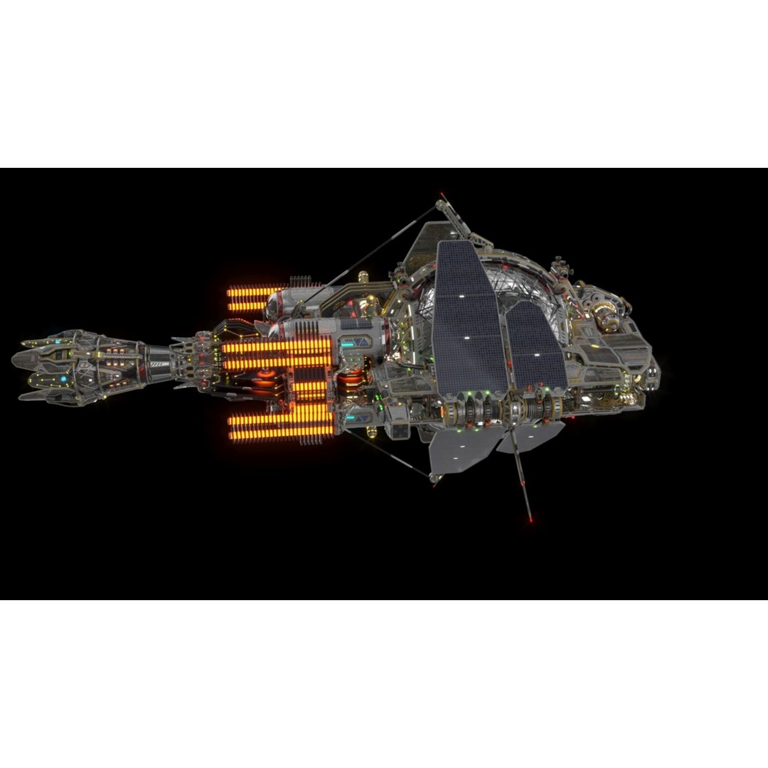 Civilian DROMEDARY Fission Drive Section 3D Model – PBR Textured, FBX - View 11