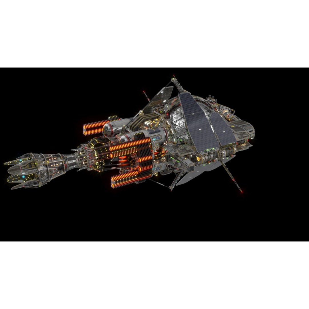 Civilian DROMEDARY Fission Drive Section 3D Model – PBR Textured, FBX - View 12