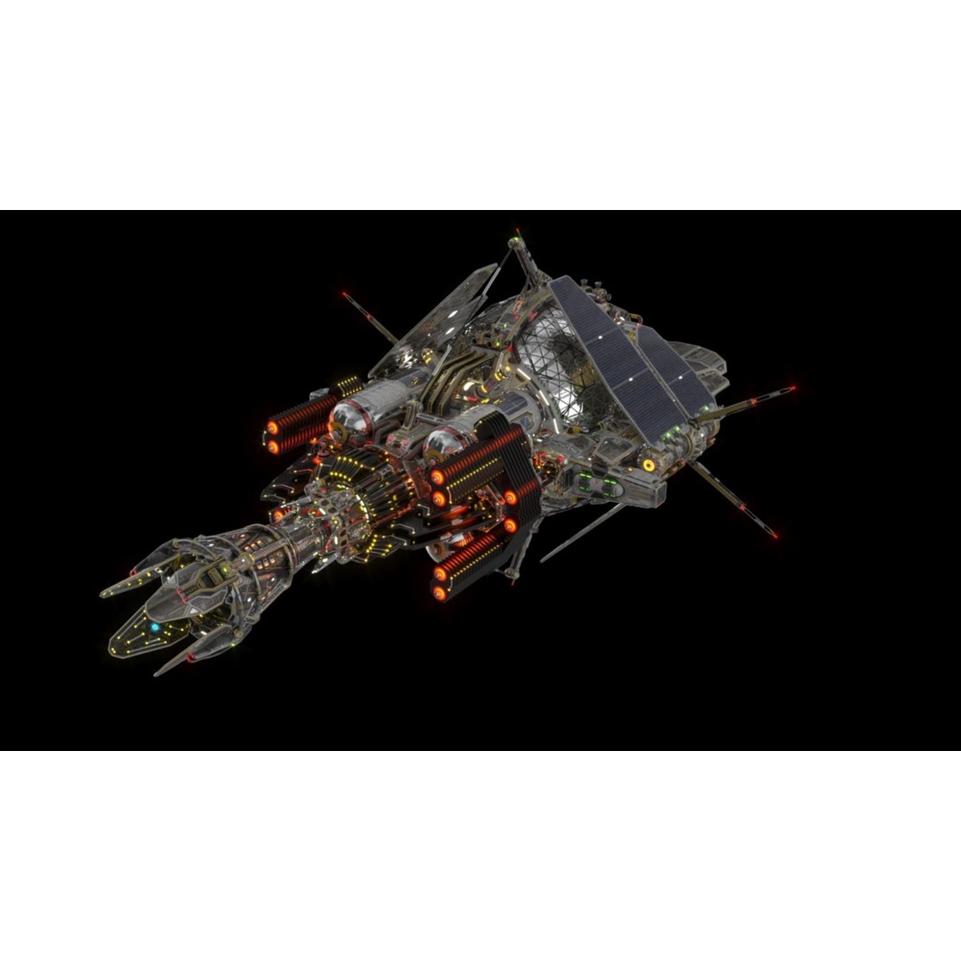 Civilian DROMEDARY Fission Drive Section 3D Model – PBR Textured, FBX - View 13