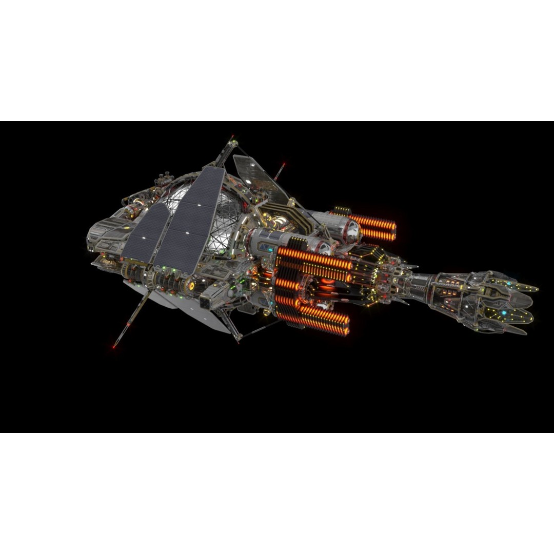 Civilian DROMEDARY Fission Drive Section 3D Model – PBR Textured, FBX - View 17