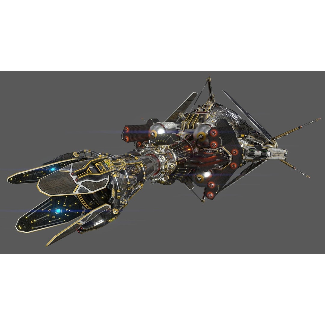 Civilian DROMEDARY Fission Drive Section 3D Model – PBR Textured, FBX - View 3