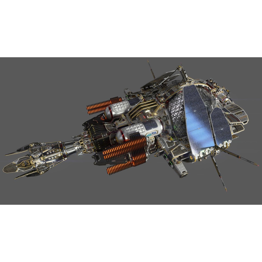 Civilian DROMEDARY Fission Drive Section 3D Model – PBR Textured, FBX - View 4