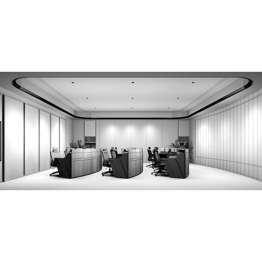 Control Room 3D Model – Low Poly Architectural Asset, FBX & OBJ