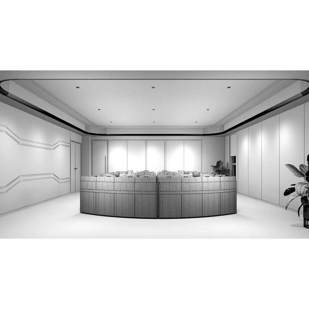 Control Room 3D Model – Low Poly Architectural Asset, FBX & OBJ - View 12