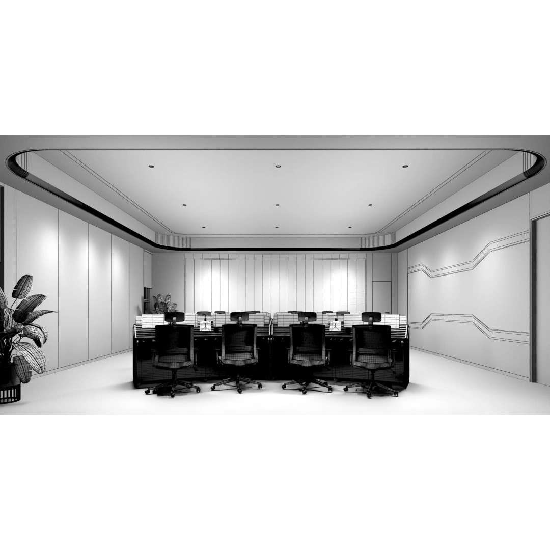 Control Room 3D Model – Low Poly Architectural Asset, FBX & OBJ - View 13