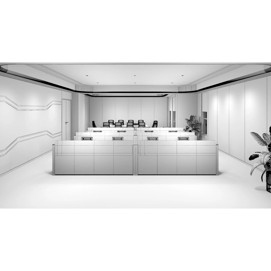Control Room 3D Model – Low Poly Architectural Asset, FBX & OBJ - View 14
