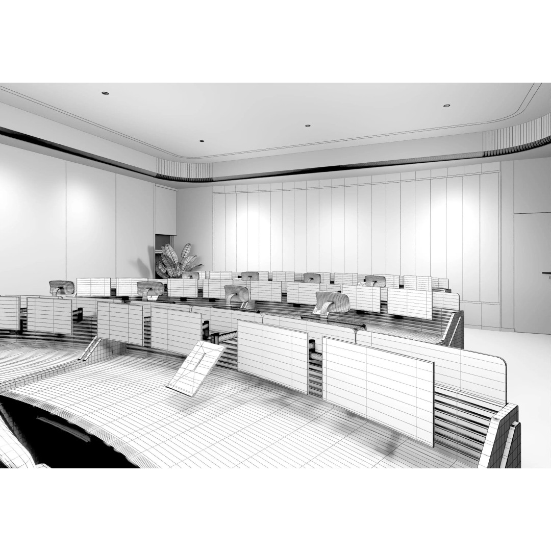 Control Room 3D Model – Low Poly Architectural Asset, FBX & OBJ - View 18