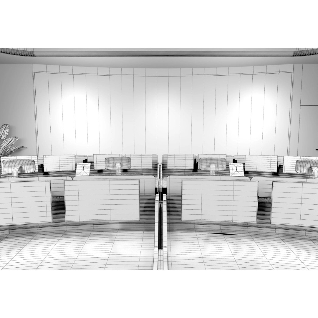 Control Room 3D Model – Low Poly Architectural Asset, FBX & OBJ - View 19
