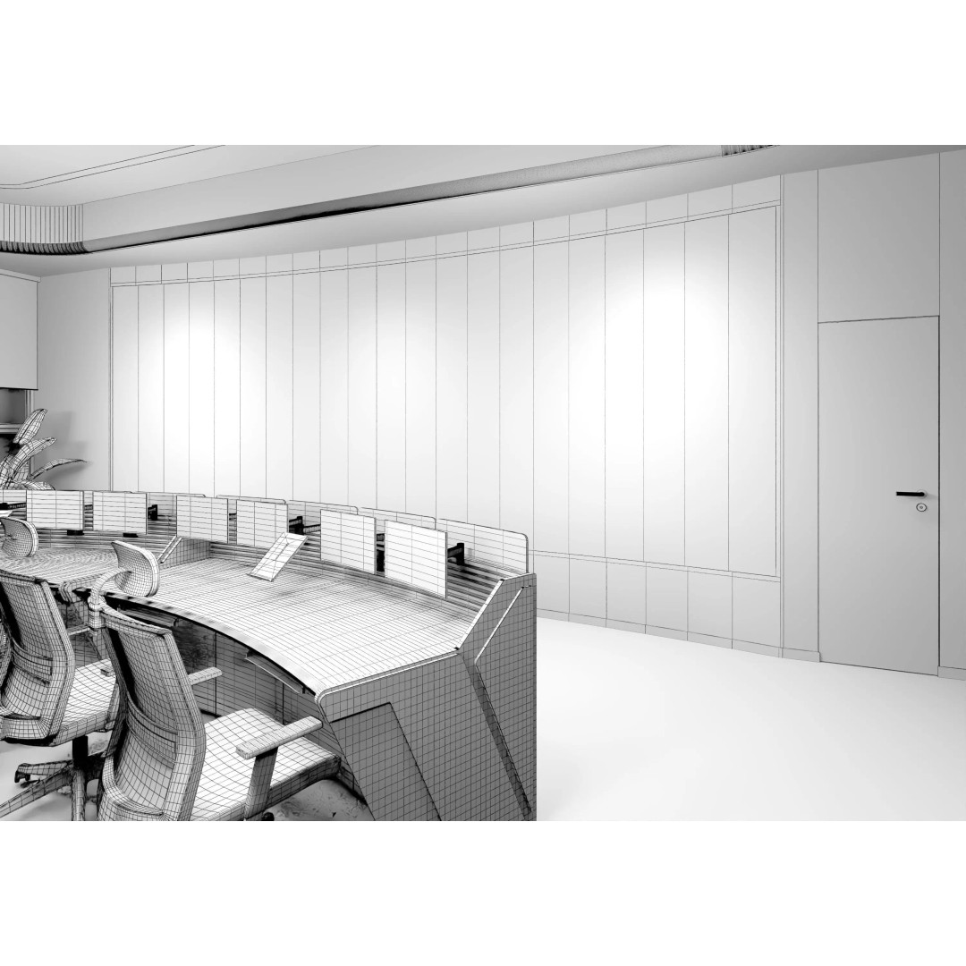 Control Room 3D Model – Low Poly Architectural Asset, FBX & OBJ - View 20