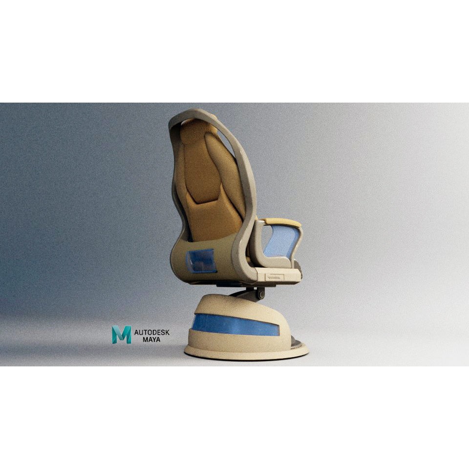 Sci-Fi Chair 3D Model – Low Poly PBR Asset for Games, FBX - View 11