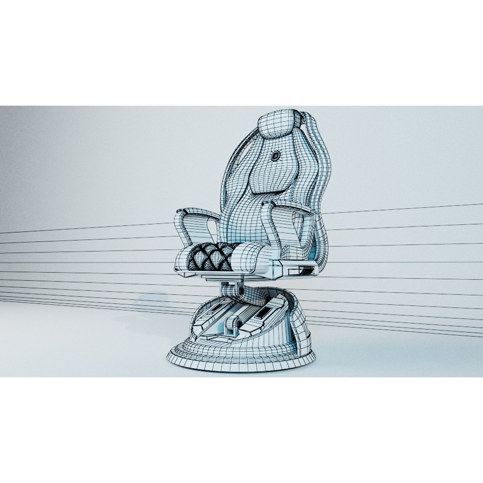 Sci-Fi Chair 3D Model – Low Poly PBR Asset for Games, FBX - View 19