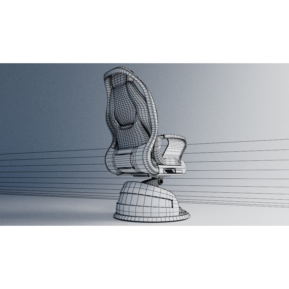 Sci-Fi Chair 3D Model – Low Poly PBR Asset for Games, FBX - View 21