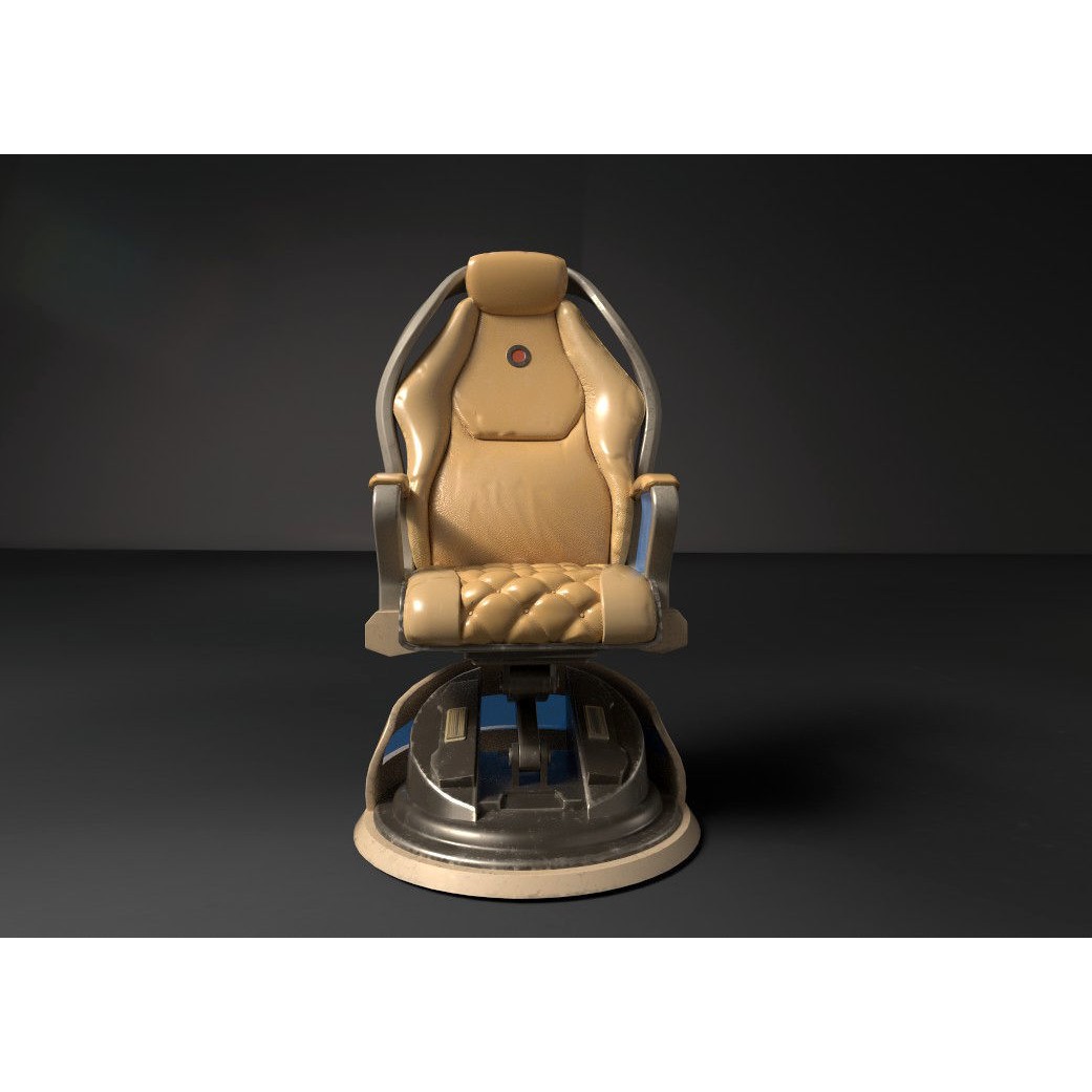 Sci-Fi Chair 3D Model – Low Poly PBR Asset for Games, FBX - View 4