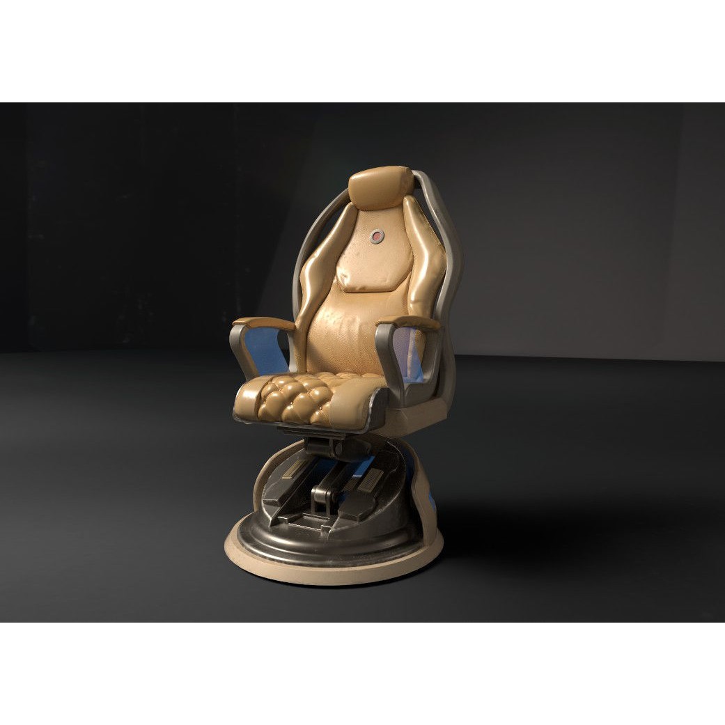 Sci-Fi Chair 3D Model – Low Poly PBR Asset for Games, FBX - View 5