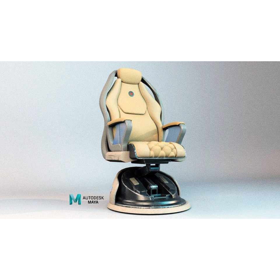Sci-Fi Chair 3D Model – Low Poly PBR Asset for Games, FBX - View 7
