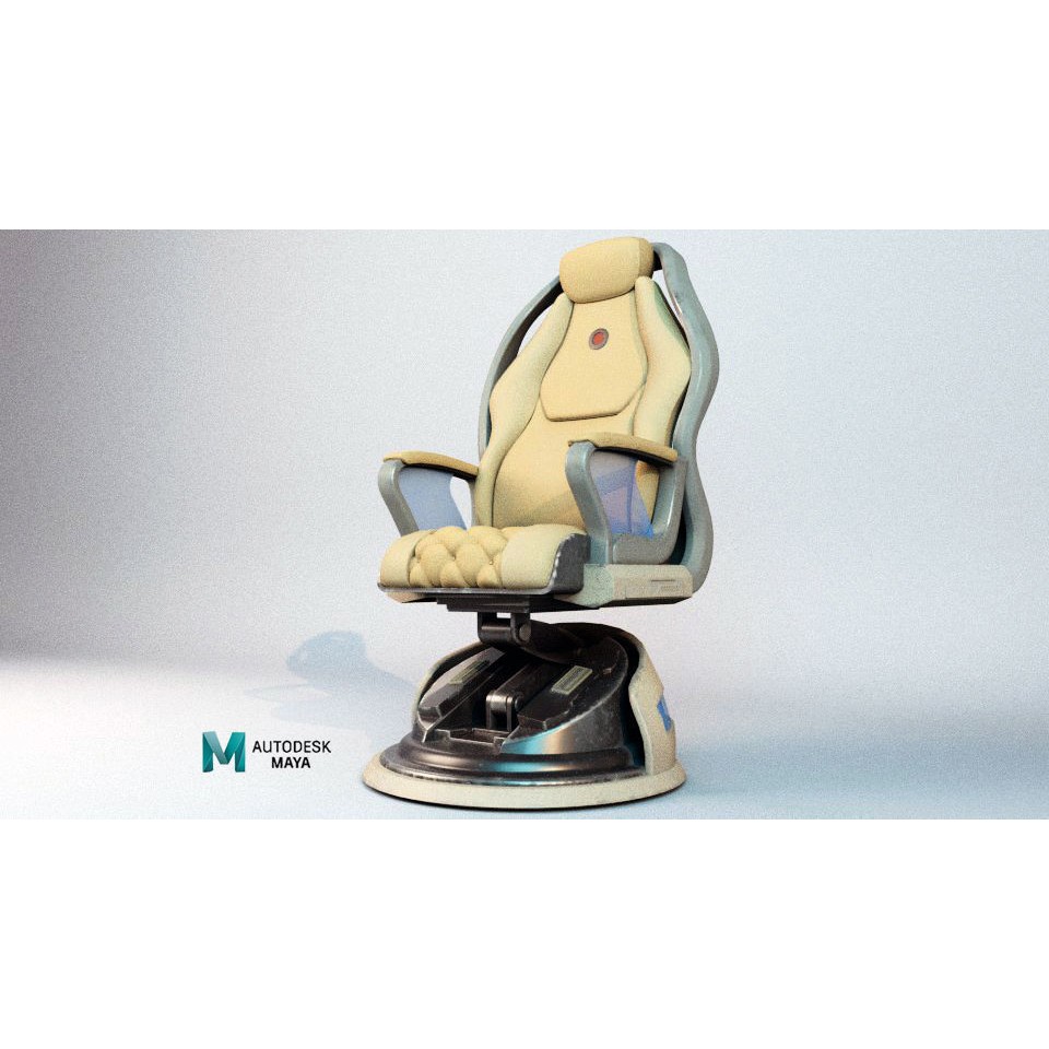 Sci-Fi Chair 3D Model – Low Poly PBR Asset for Games, FBX - View 9