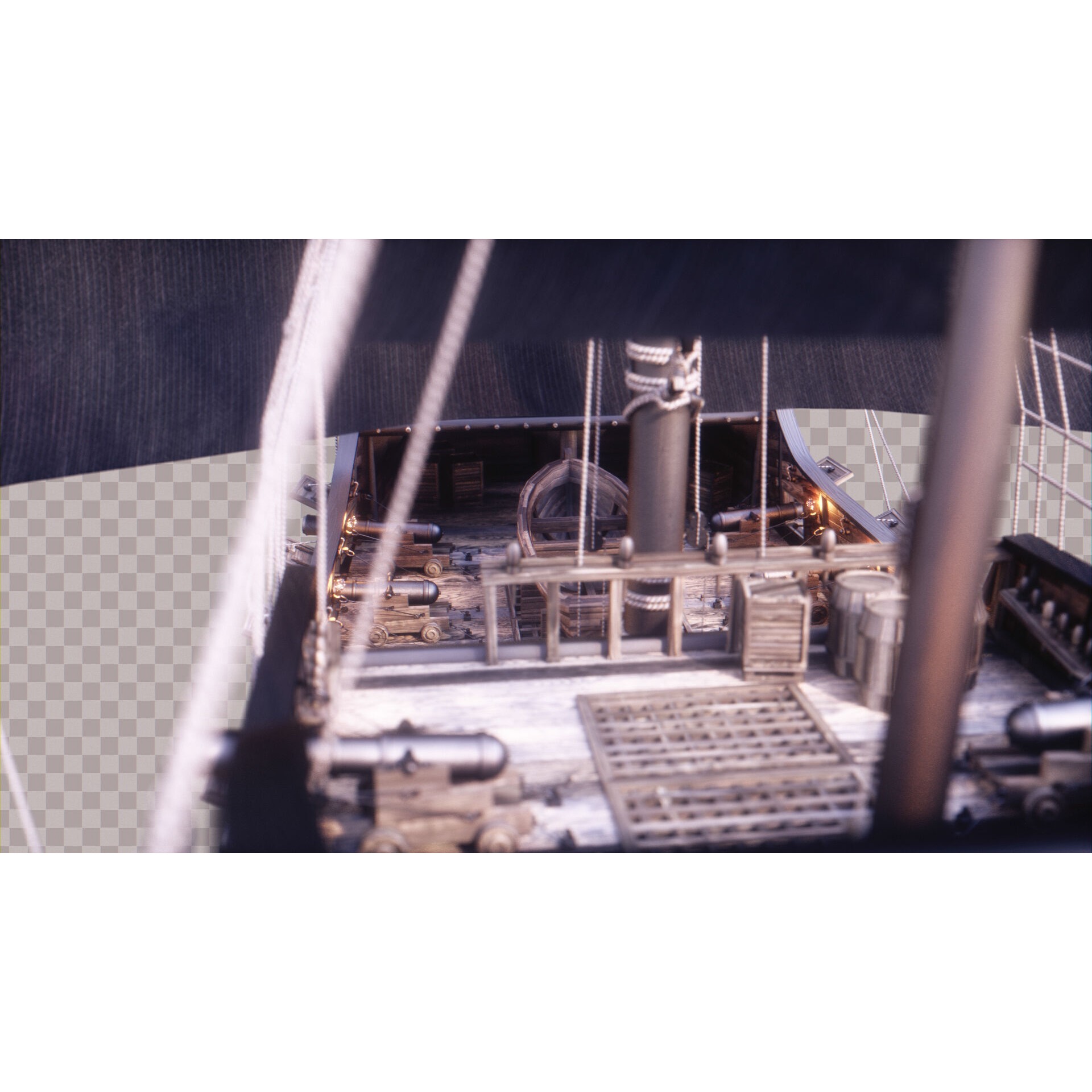 Pirate Ship - Low-Poly Game-Ready 3D Model - View 10