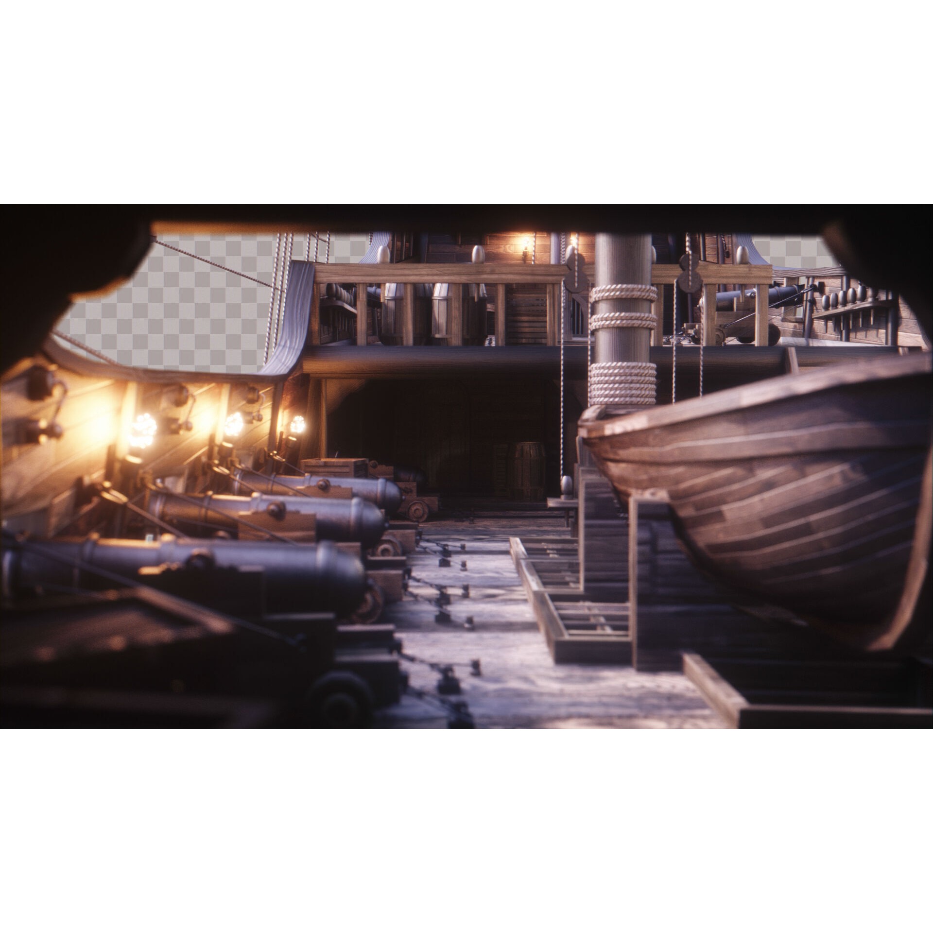 Pirate Ship - Low-Poly Game-Ready 3D Model - View 12