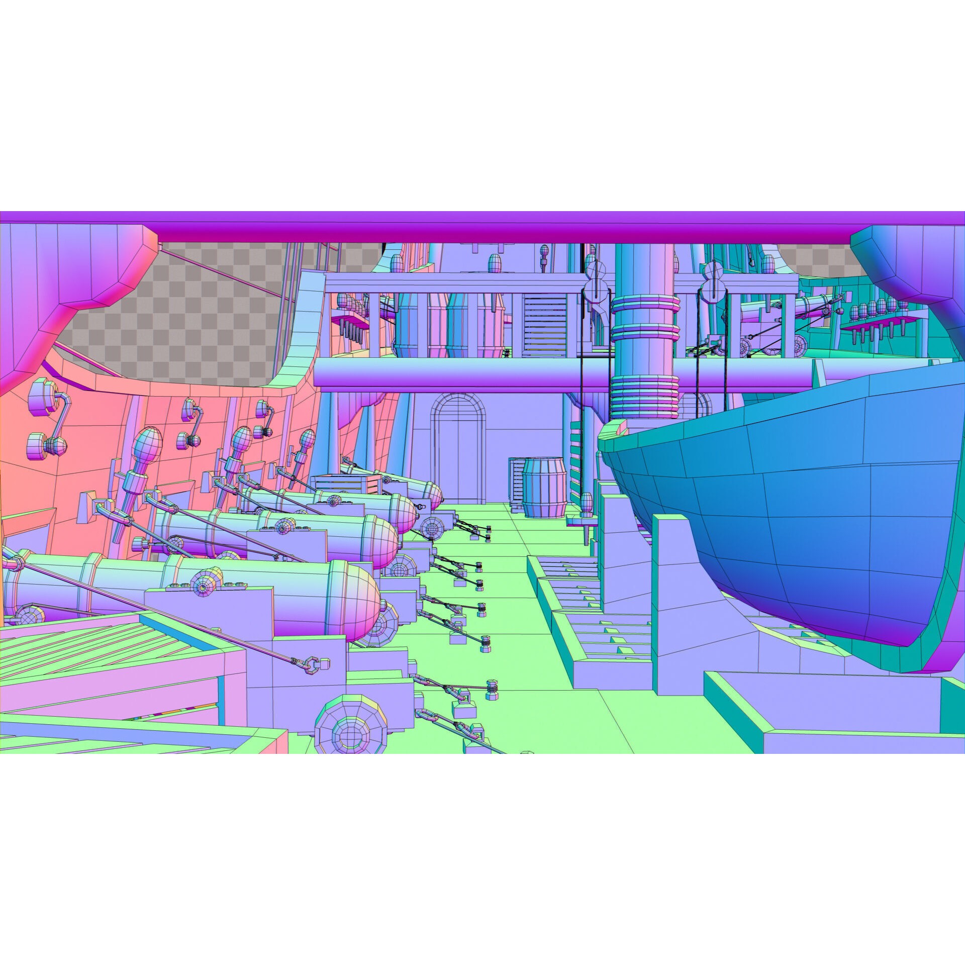 Pirate Ship - Low-Poly Game-Ready 3D Model - View 13