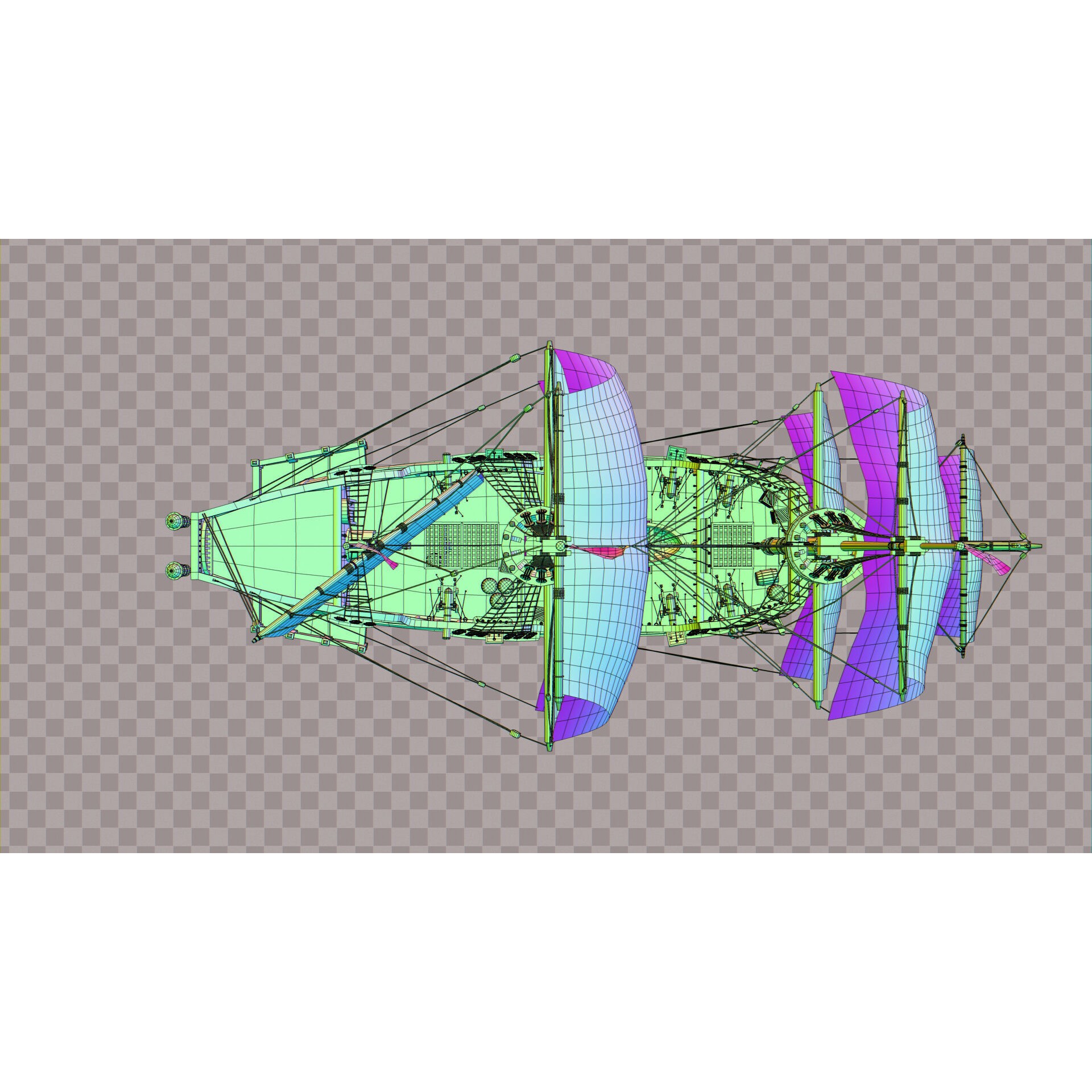 Pirate Ship - Low-Poly Game-Ready 3D Model - View 6