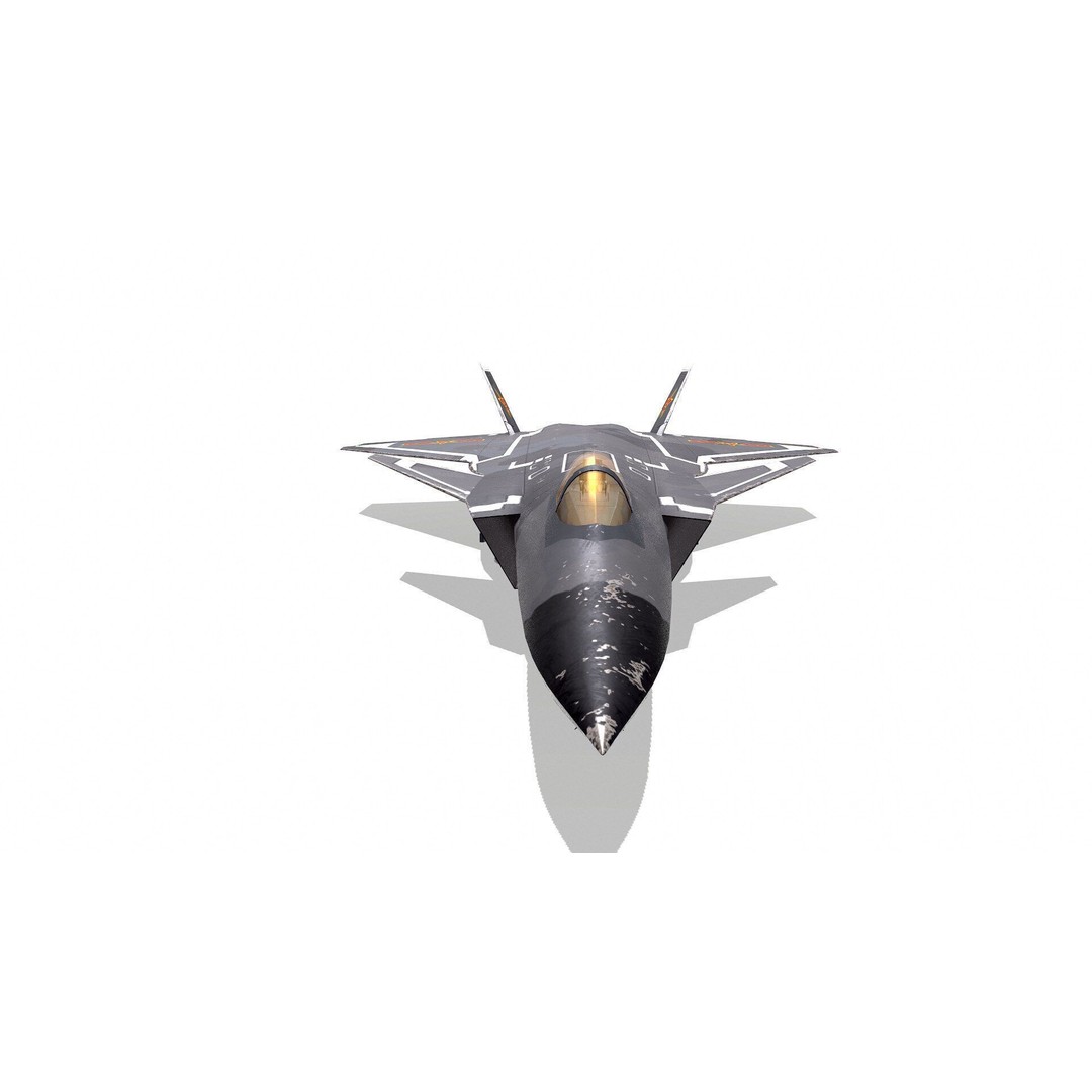 Chengdu J-20 3D Model – Low Poly Game-Ready Fighter Jet, FBX - View 20